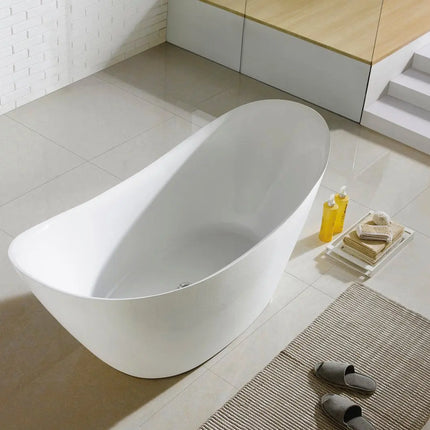 Kube Luna 68 Inch Free Standing Bathtub White - Plumbing Market