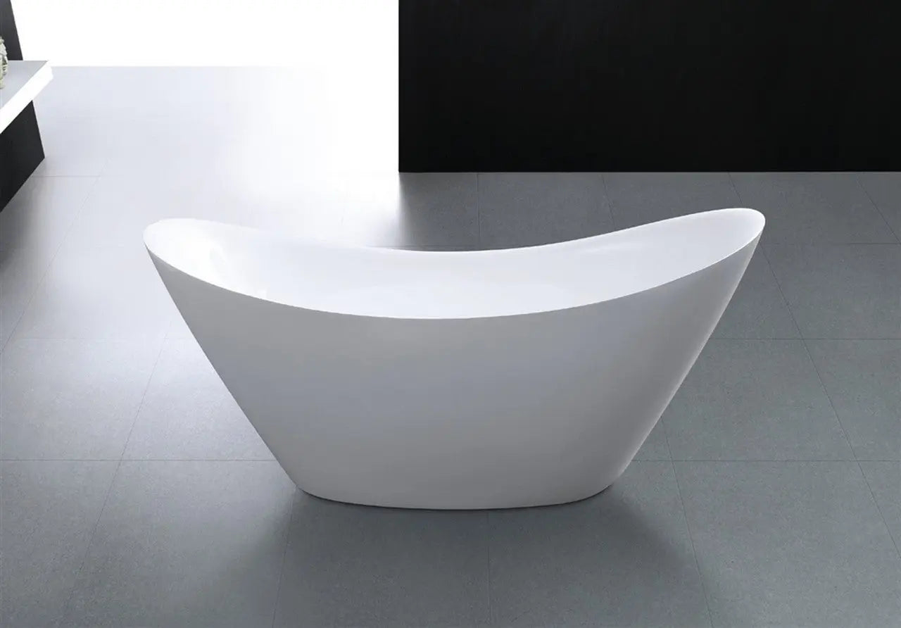 Kube Luna 68 Inch Free Standing Bathtub White - Plumbing Market
