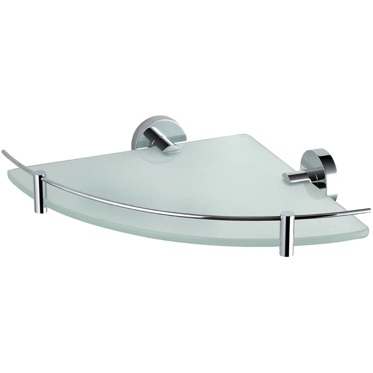 Kube Single Corner Glass Shelf – Chrome - Plumbing Market