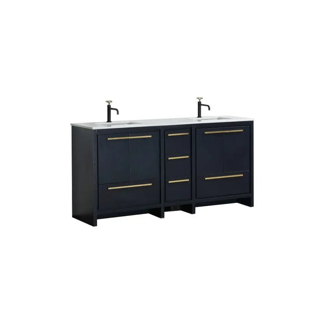 KubeBath Dolce 72″ Modern Double Sink Bathroom Vanity With Quartz Countertop - Plumbing Market