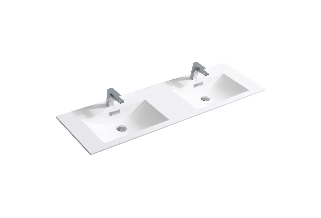 KubeBath Sink For 60 Inch Double Sink De Lusso And Milano Bathroom Vanity - Plumbing Market