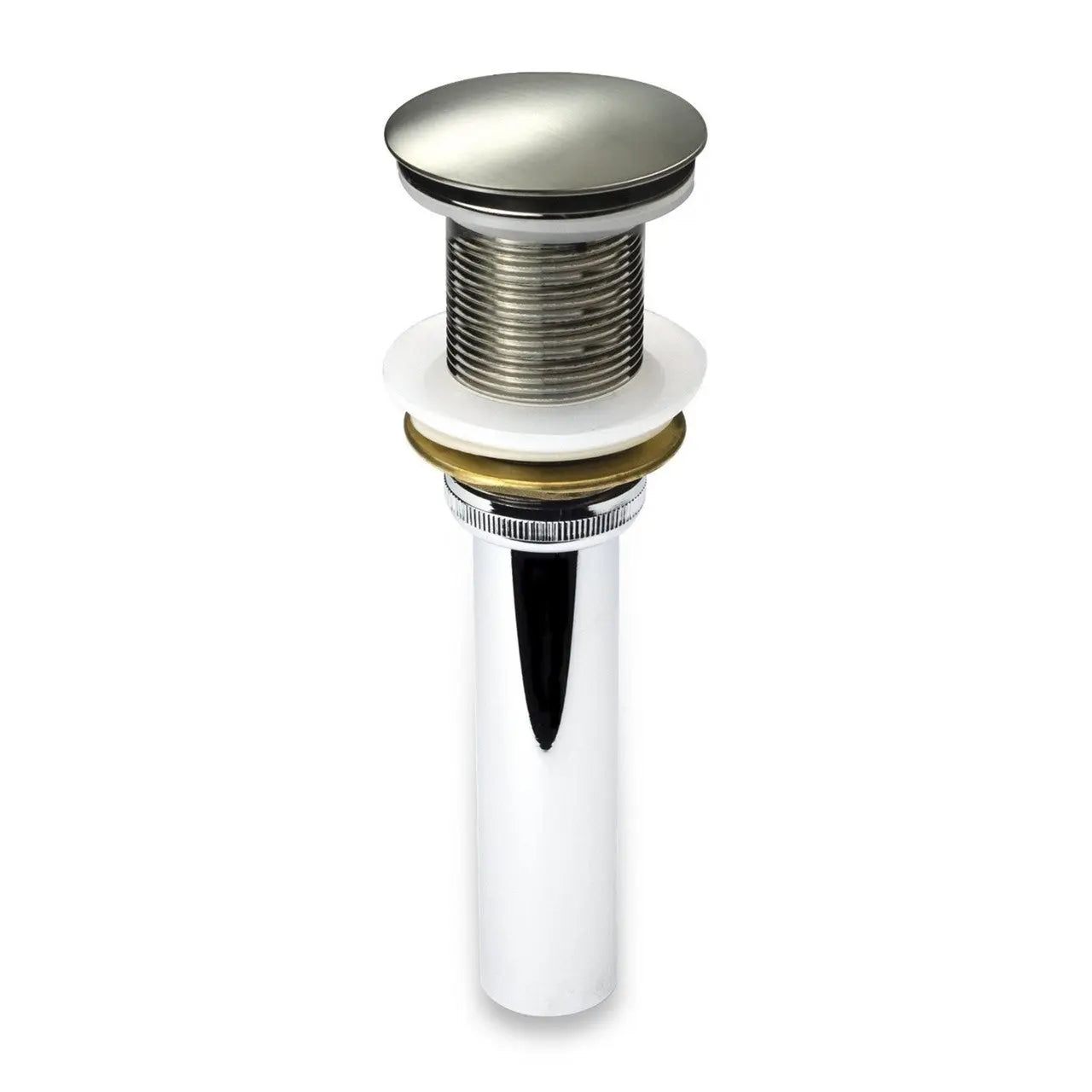 Kubebath Solid Brass Construction Pop-up Drain With Brush Nickel Finish – No Overflow - Plumbing Market