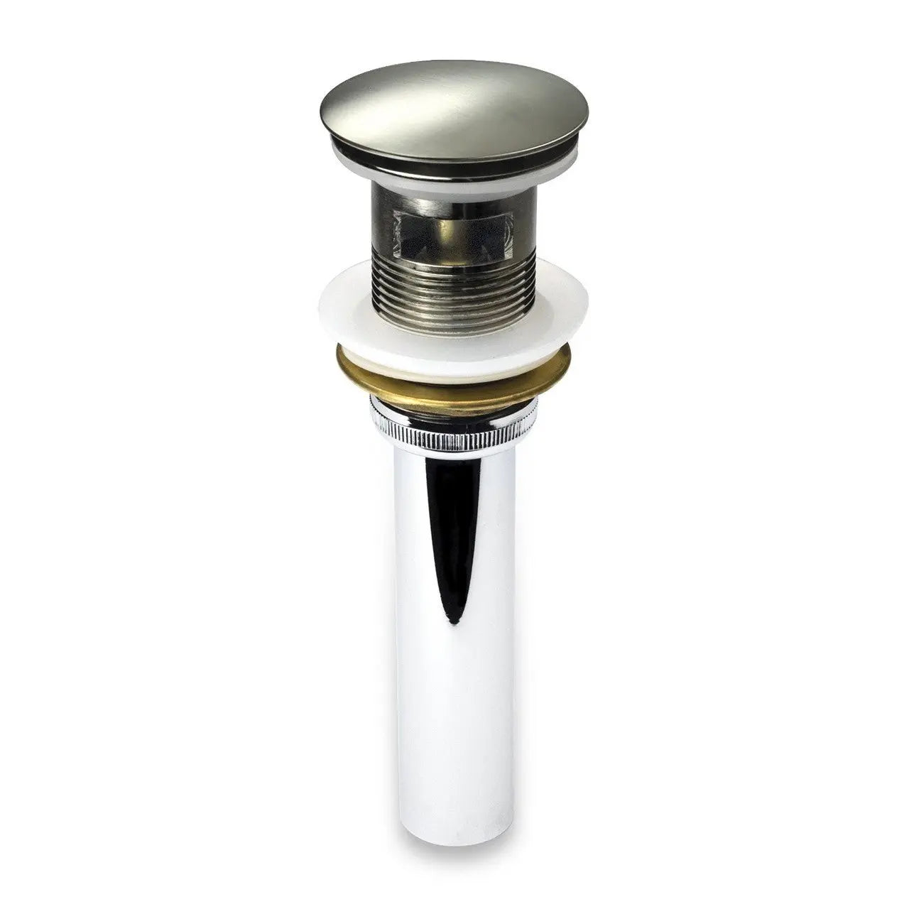 Kubebath Solid Brass Construction Pop-up Drain With Brush Nickel Finish – With Overflow - Plumbing Market