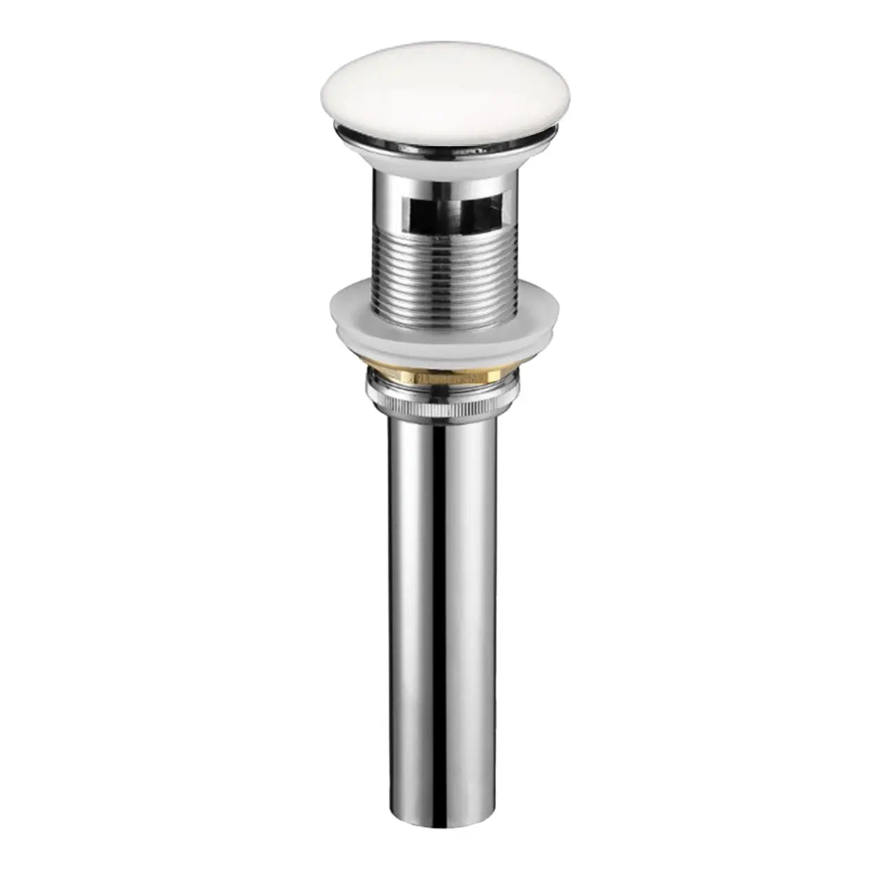 Kubebath Solid Brass Construction Pop-up Drain With White Ceramic Finish – With Overflow - Plumbing Market