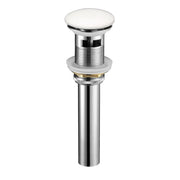 Kubebath Solid Brass Construction Pop-up Drain With White Ceramic Finish – With Overflow - Plumbing Market