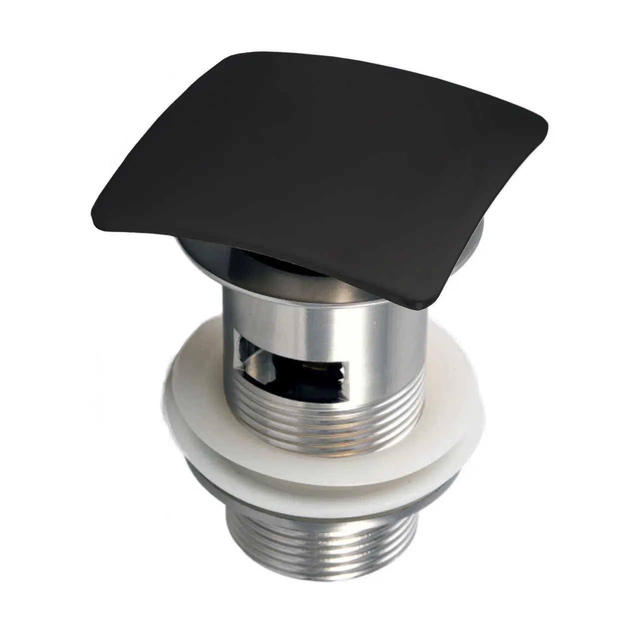 Kubebath Solid Brass Construction Square Pop-up Drain W/ Black Matte Finish – With Overflow - Plumbing Market