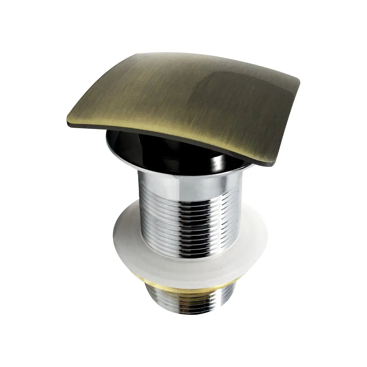 Kubebath Solid Brass Construction Square Pop-up Drain With Gold Bronze Finish – No Overflow - Plumbing Market