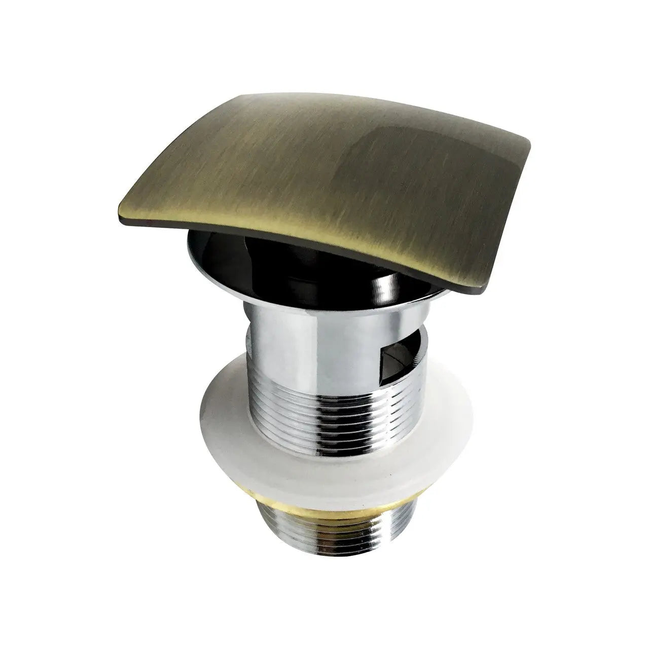 Kubebath Solid Brass Construction Square Pop-up Drain With Gold Bronze Finish – With Overflow - Plumbing Market