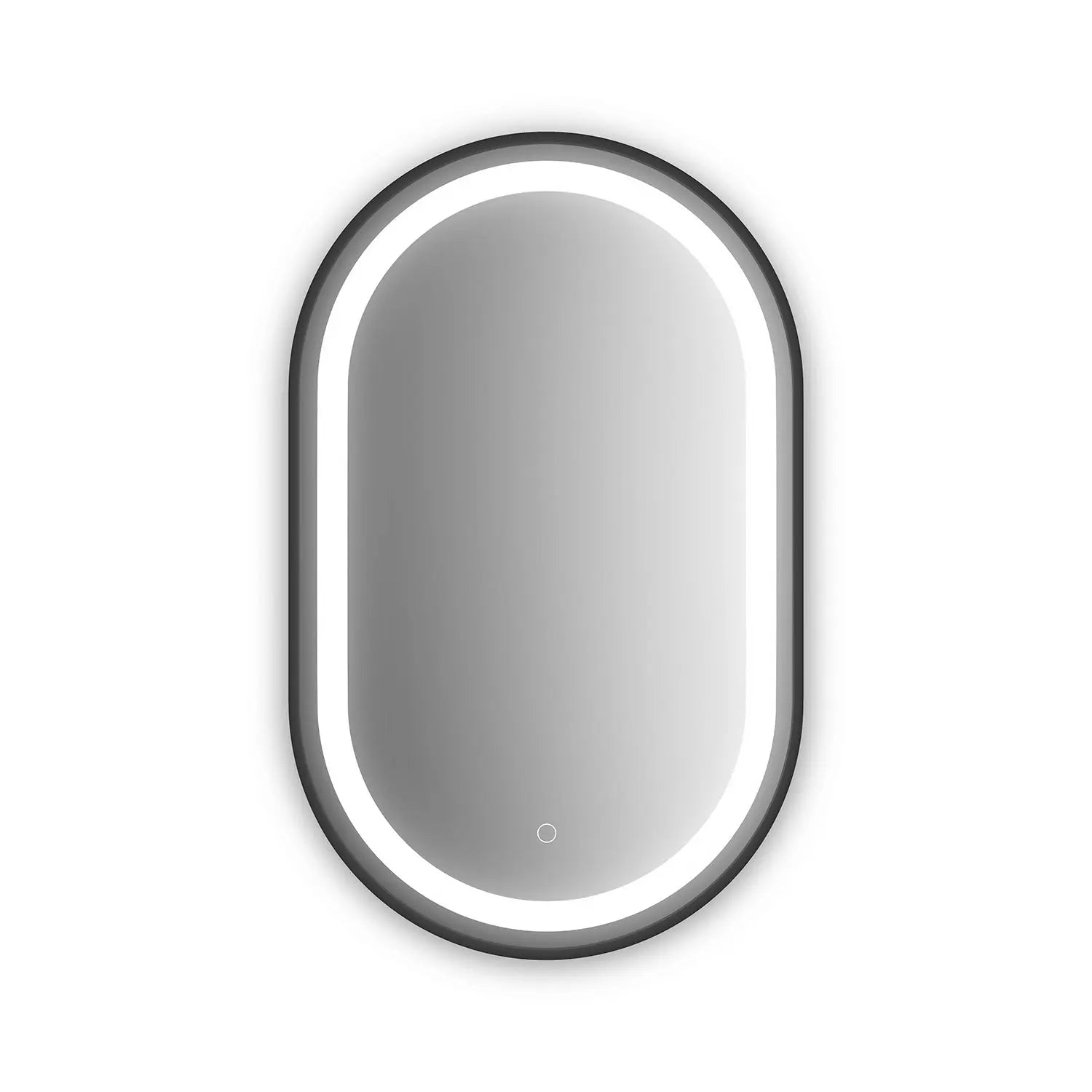 Kalia EFFECT 20" x 32" Oblong LED Illuminated Oblong Shape Black Frame Mirror with Frosted Strip and Touch-Switch for Color Temperature Control Kalia