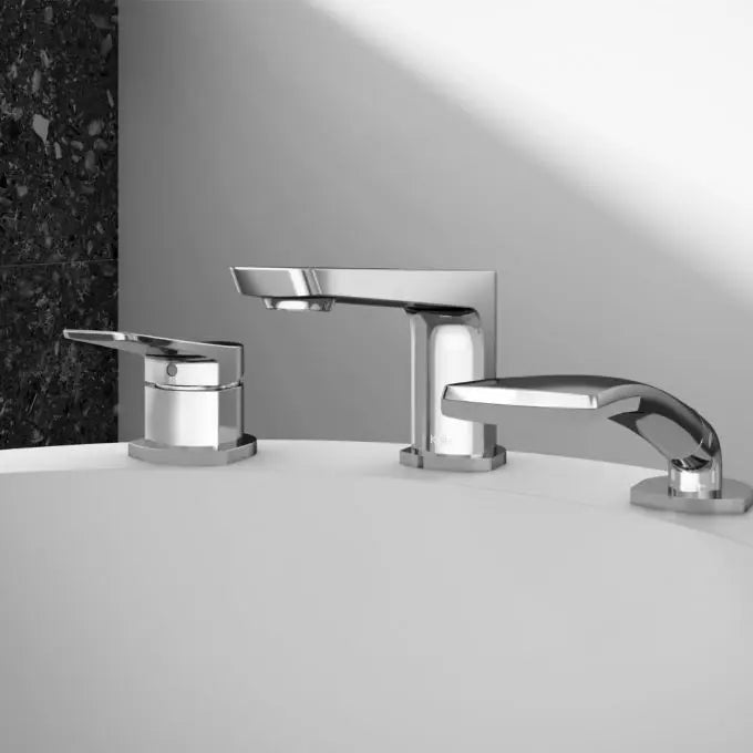 Kalia MOROKA 3-Piece Deck Mount Bathtub Faucet with Hand Shower Cartridge Included Without Rough-in - Chrome Kalia