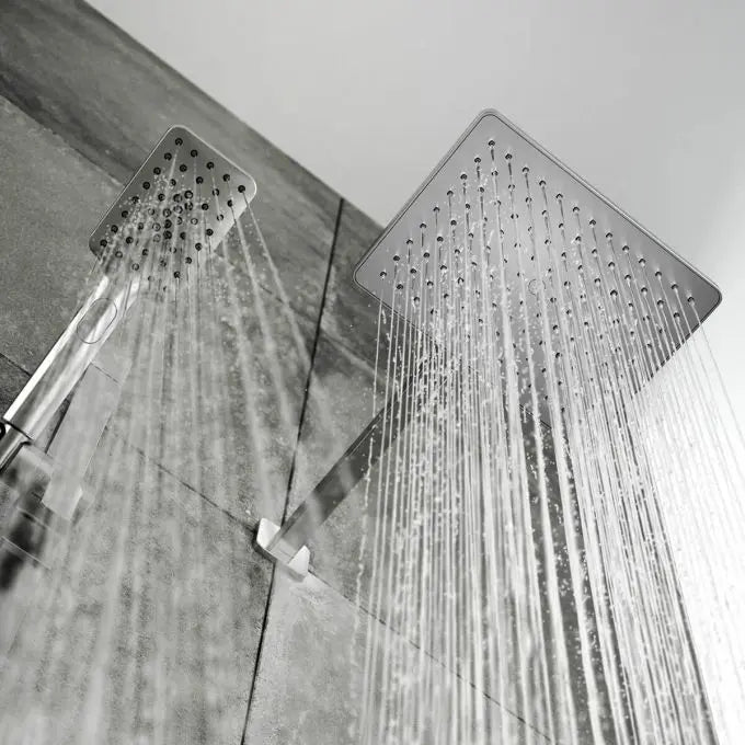 Kalia SquareOne TCD1 (Valve Not Included) AQUATONIK T/P Coaxial Shower System with 10-1/4" Shower Head and Wall Arm- Pure Nickel PVD Kalia