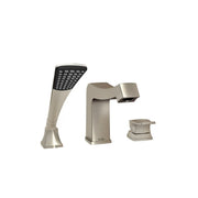 Kalia UMANI 3-Piece Deckmount Tub Filler with Hand Shower- Brushed Nickel PVD Kalia