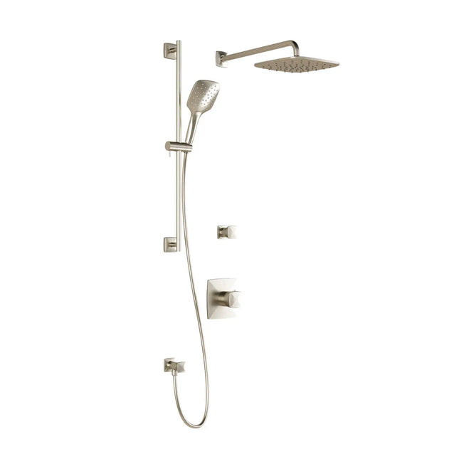 Kalia UMANI T2 PLUS AQUATONIK T/P Shower System with Wall Arm and 10" Rain Shower Head- Brushed Nickel PVD Kalia
