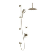 Kalia UMANI T2 PLUS AQUATONIK T/P Shower System with Vertical Ceiling Arm 10" Rain Shower Head- Brushed Nickel PVD Kalia