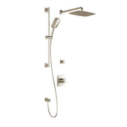 Kalia UMANI T2 PREMIA (Valves Not Included) AQUATONIK T/P Shower System with Wall Arm and 12" Rectangle Rain Shower Head- Brushed Nickel PVD Kalia