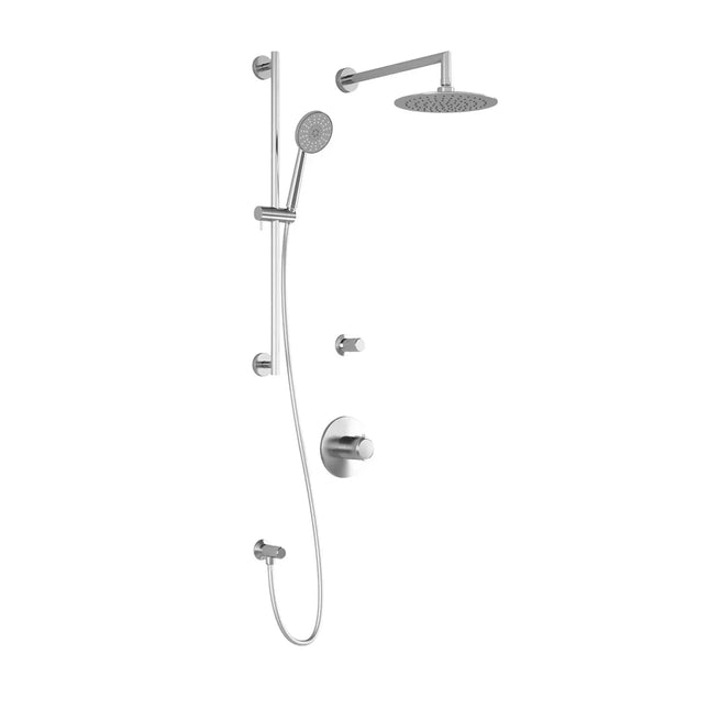 Kalia CITÉ T2 (Valves Not Included) AQUATONIK T/P Shower System with Wall Arm and 8" Round Rain Shower Head- Chrome Kalia