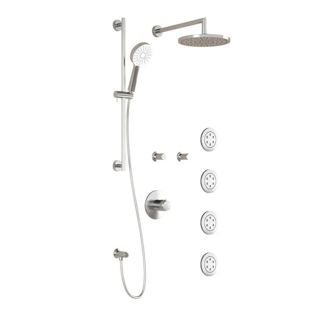 Kalia CITÉ T375 PLUS (Valves Not Included) Thermostatic Shower Kit System with Wall Arm and 8" Round Rain Shower Head- Chrome Kalia
