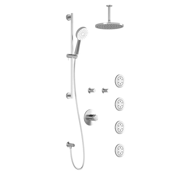 Kalia CITÉ T375 PLUS Thermostatic Shower Kit System with Vertical Ceiling Arm and 10" Round Rain Shower Head- Chrome Kalia