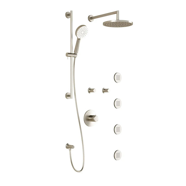 Kalia CITÉ T375 PLUS (Valves Not Included) Thermostatic Shower System with Wall Arm- Brushed Nickel PVD Kalia