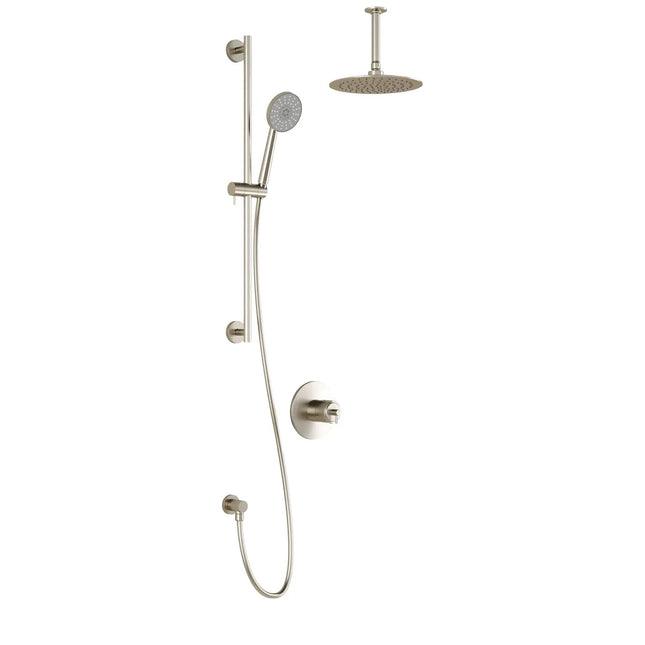 Kalia CITÉ TCD1 : AQUATONIK T/P Coaxial Shower System with Vertical Ceiling Arm Brushed Nickel PVD Kalia