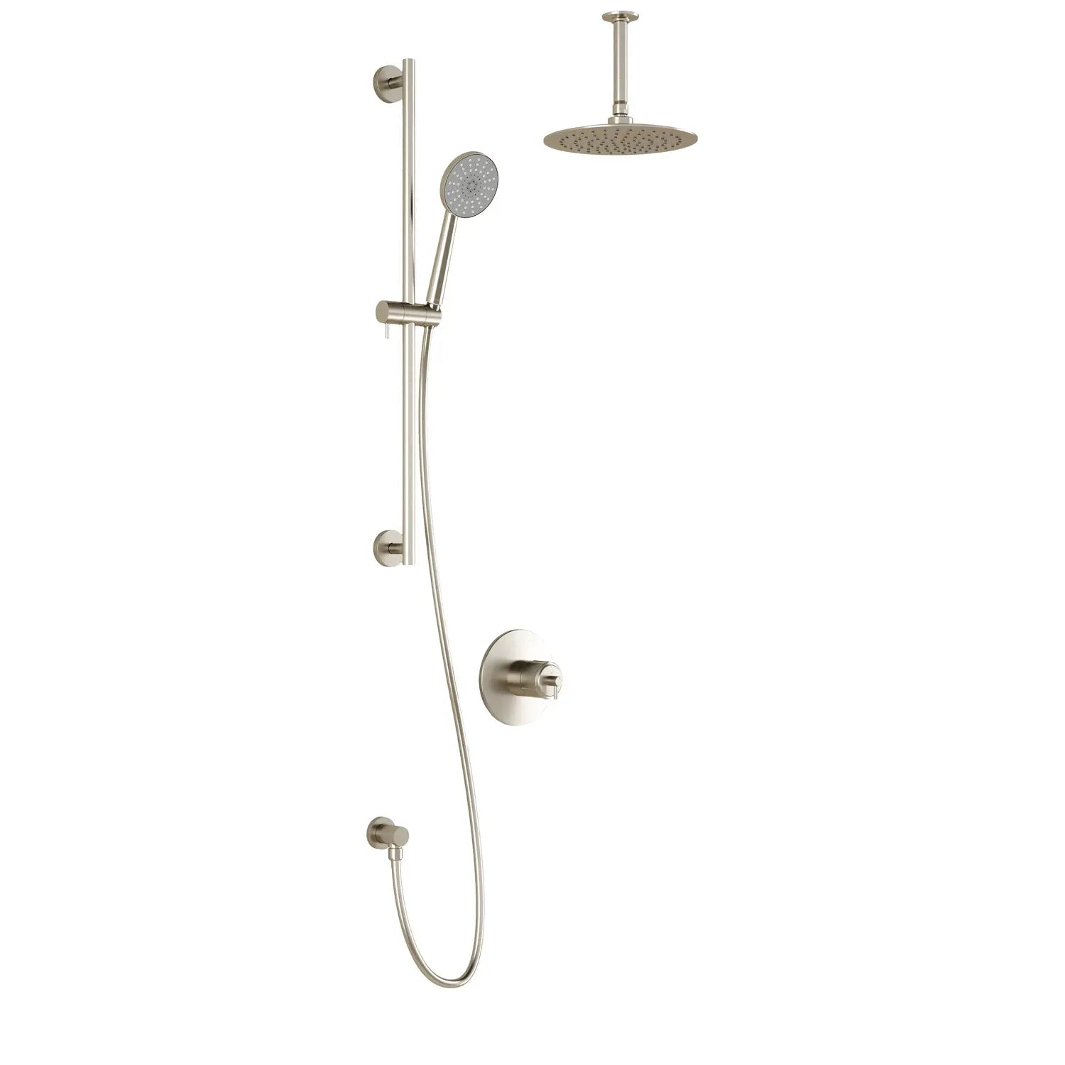 Kalia CITÉ TCD1 (Valve Not Included) AQUATONIK T/P Coaxial Shower System with Vertical Ceiling Arm -Brushed Nickel PVD Kalia