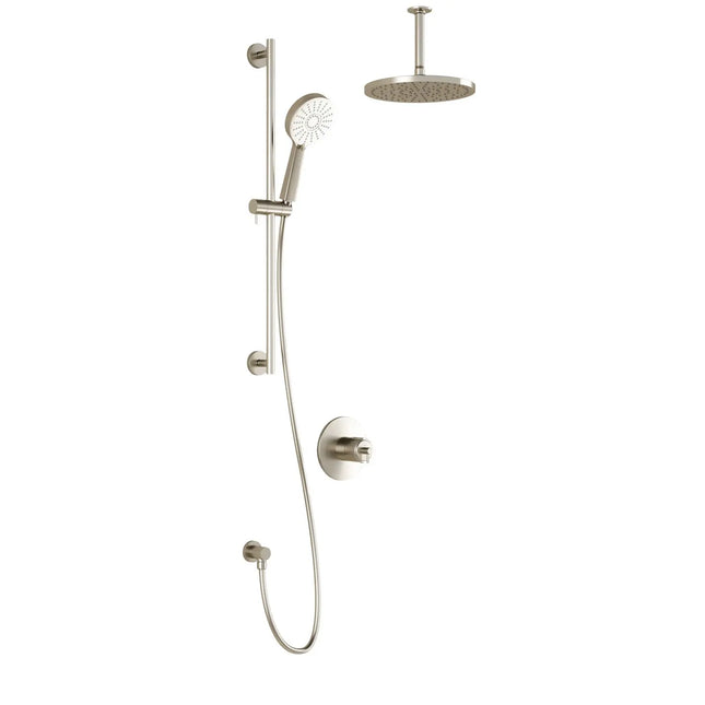 Kalia CITÉ TCD1 PLUS (Valve Not Included) AQUATONIK T/P Coaxial Shower System with Vertical Ceiling Arm- Brushed Nickel PVD Kalia