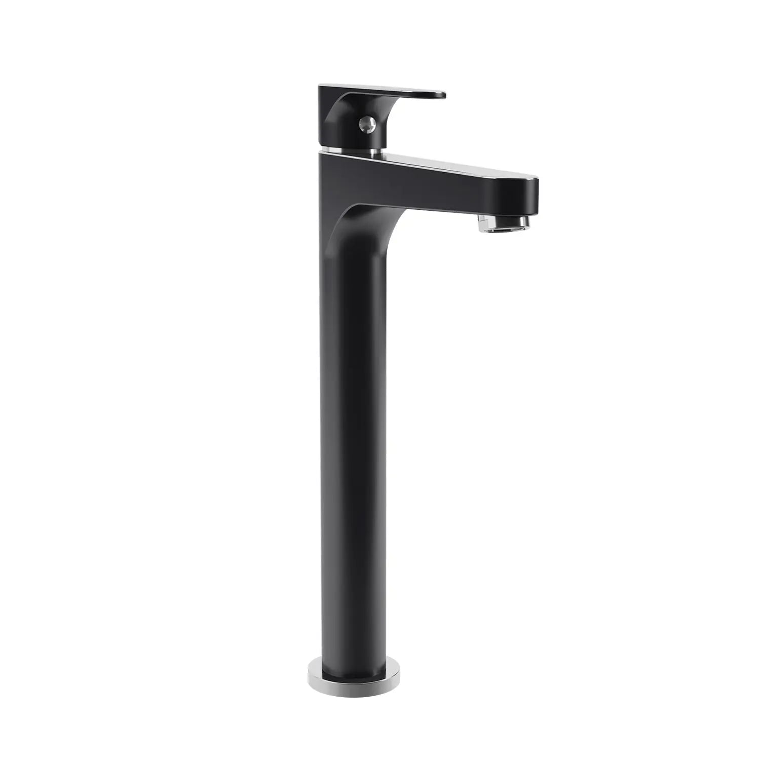 Kalia KONTOUR 11.37" Tall Single Hole Lavatory Bathroom Vessel Faucet- Chrome/Black Kalia