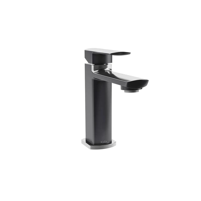 Kalia GRAFIK 5.75" Single Hole Bathroom Lavatory Faucet with Pop up Drain-  Chrome/Black Kalia