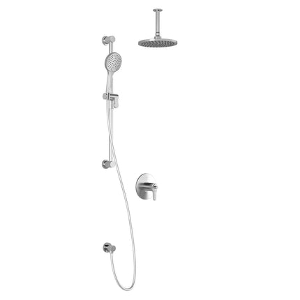 Kalia KONTOUR TCD1 (Valve Not Included) AQUATONIK T/P Coaxial Shower System with Vertical Ceiling Arm- Chrome Kalia
