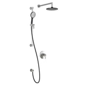 Kalia KONTOUR TCD1 (Valve Not Included) AQUATONIK T/P Coaxial Shower System with Wall Arm- Black/Chrome Kalia