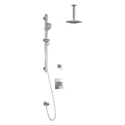Kalia GRAFIK T2 (Valves Not Included) AQUATONIK T/P Shower Kit System Vertical Ceiling Arm and 8" Square Rain Shower Head- Chrome Kalia