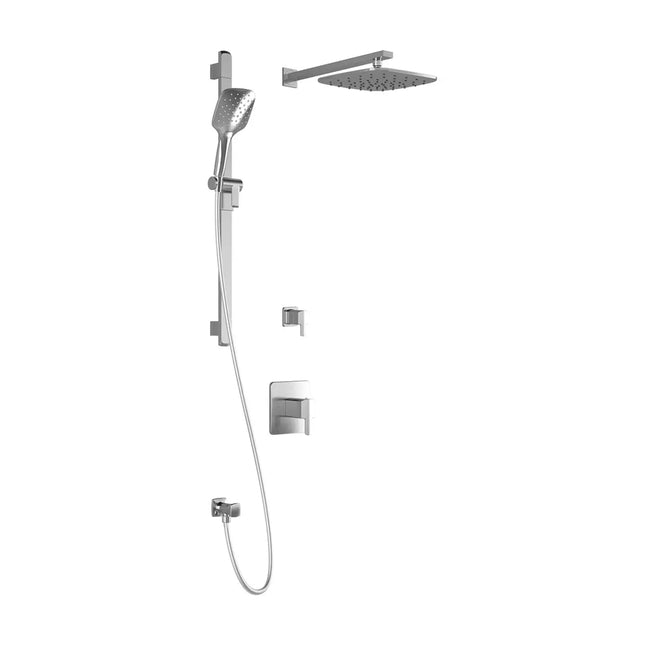 Kalia GRAFIK T2 PLUS (Valves Not Included) AQUATONIK T/P Shower Kit System with Wall Arm and 10" Square Rain Shower Head- Chrome Kalia