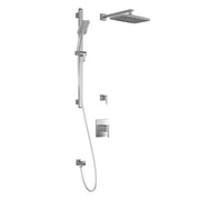 Kalia GRAFIK T2 PREMIA (Valves Not Included) AQUATONIK T/P Shower Kit System with Wall Arm 12" Rectangle Rain Shower Head- Chrome Kalia