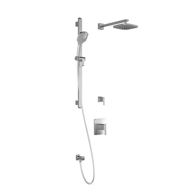 Kalia GRAFIK T2 AQUATONIK T/P Shower Kit System with Wall Arm and 8" Square Rain Shower Head- Chrome Kalia