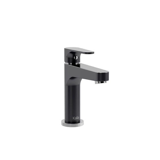 Kalia KONTOUR 6.25" Single Hole Lavatory Bathroom Faucet Without Drain- Black/Chrome Kalia