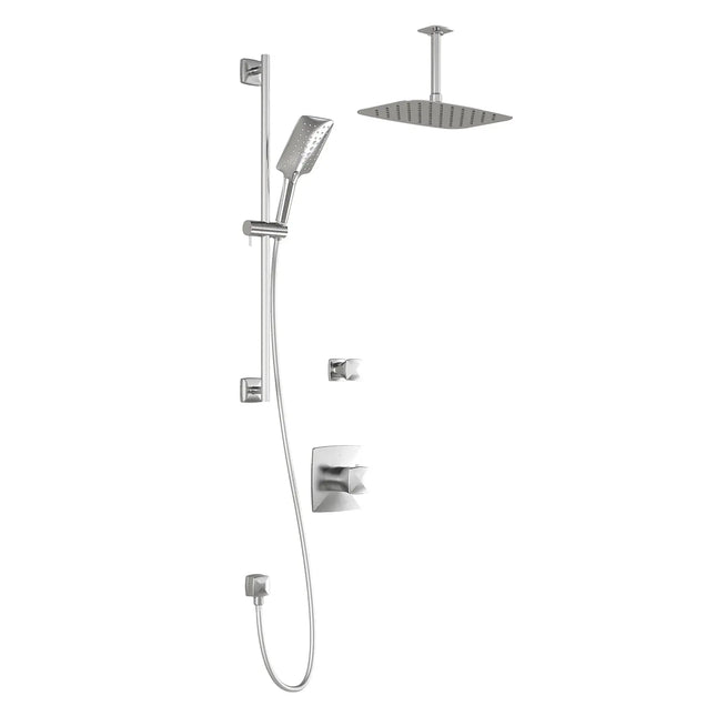 Kalia UMANI TD2 PREMIA (Valves Not Included) AQUATONIK T/P Shower System Vertical Ceiling Arm- Chrome Kalia