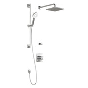 Kalia UMANI TD2 : AQUATONIK T/P Shower System with Wall Arm 8" Square Shower Head and Hand Shower- Chrome Kalia