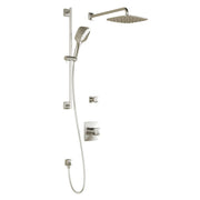 Kalia UMANI TD2 PLUS AQUATONIK T/P Shower System with 10" Square Shower Head Hand Shower and Wall Arm -Brushed Nickel PVD Kalia