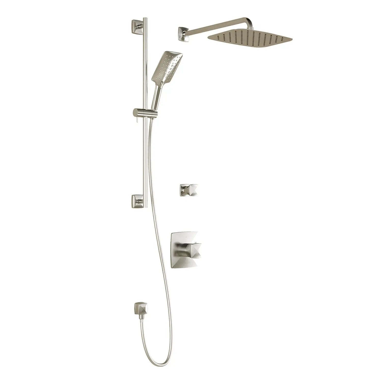 Kalia UMANI TD2 PREMIA (Valves Not Included) AQUATONIK T/P Shower System with Wall Arm- Brushed Nickel PVD Kalia