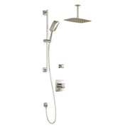Kalia UMANI TD2 PREMIA AQUATONIK T/P Shower System with 11.75" Shower Head Hand Shower and Vertical Ceiling Arm -Brushed Nickel PVD Kalia