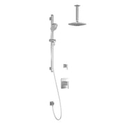 Kalia GRAFIK TD2 AQUATONIK T/P Shower System Vertical Ceiling Arm and 8" Square Rain Shower Head- Chrome Kalia