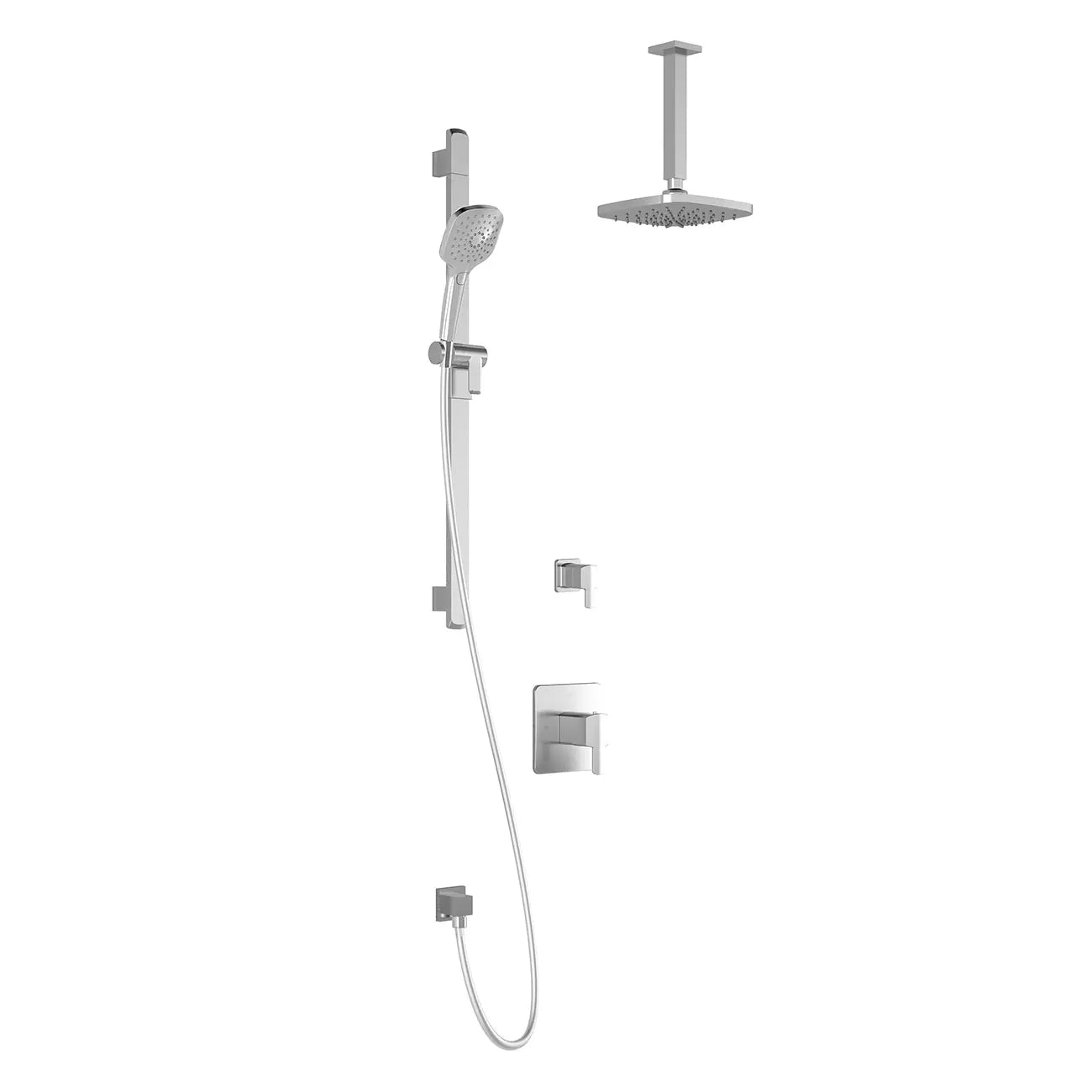 Kalia GRAFIK TD2 AQUATONIK T/P Shower System Vertical Ceiling Arm and 8" Square Rain Shower Head- Chrome Kalia