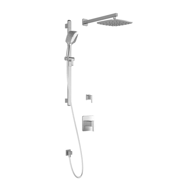 Kalia GRAFIK TD2 PLUS AQUATONIK T/P Shower System with Wall Arm and 10" Square Rain Shower Head- Chrome Kalia