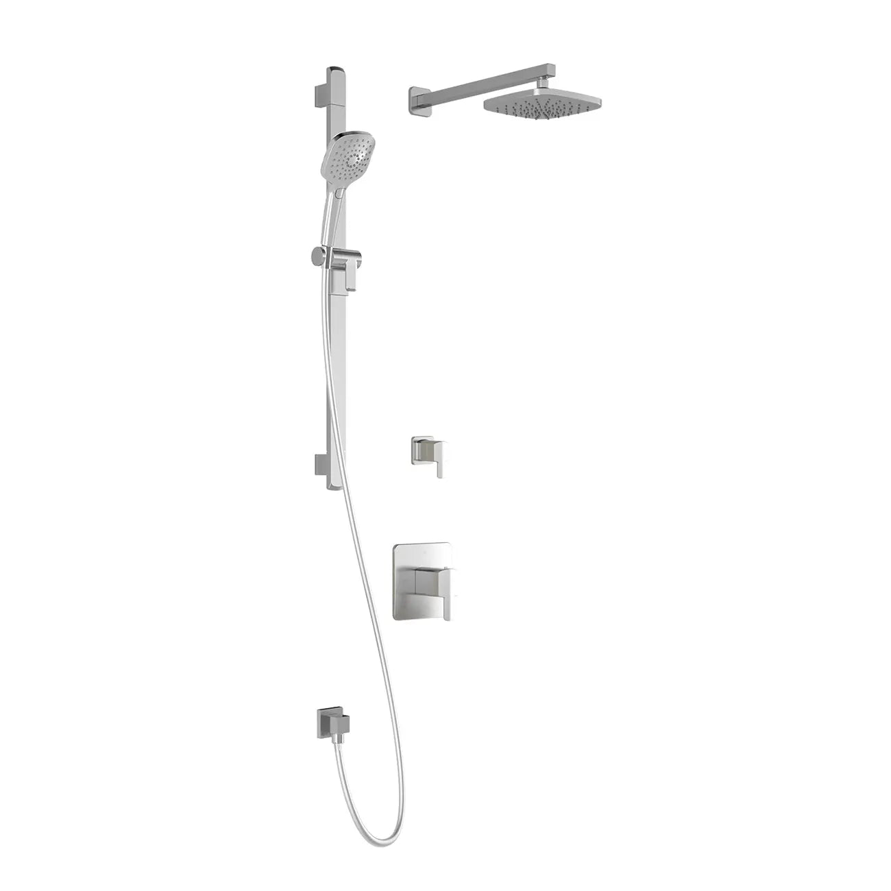 Kalia GRAFIK TD2 AQUATONIK T/P Shower Kit System with Wall Arm and 8" Square Rain Shower Head- Chrome Kalia
