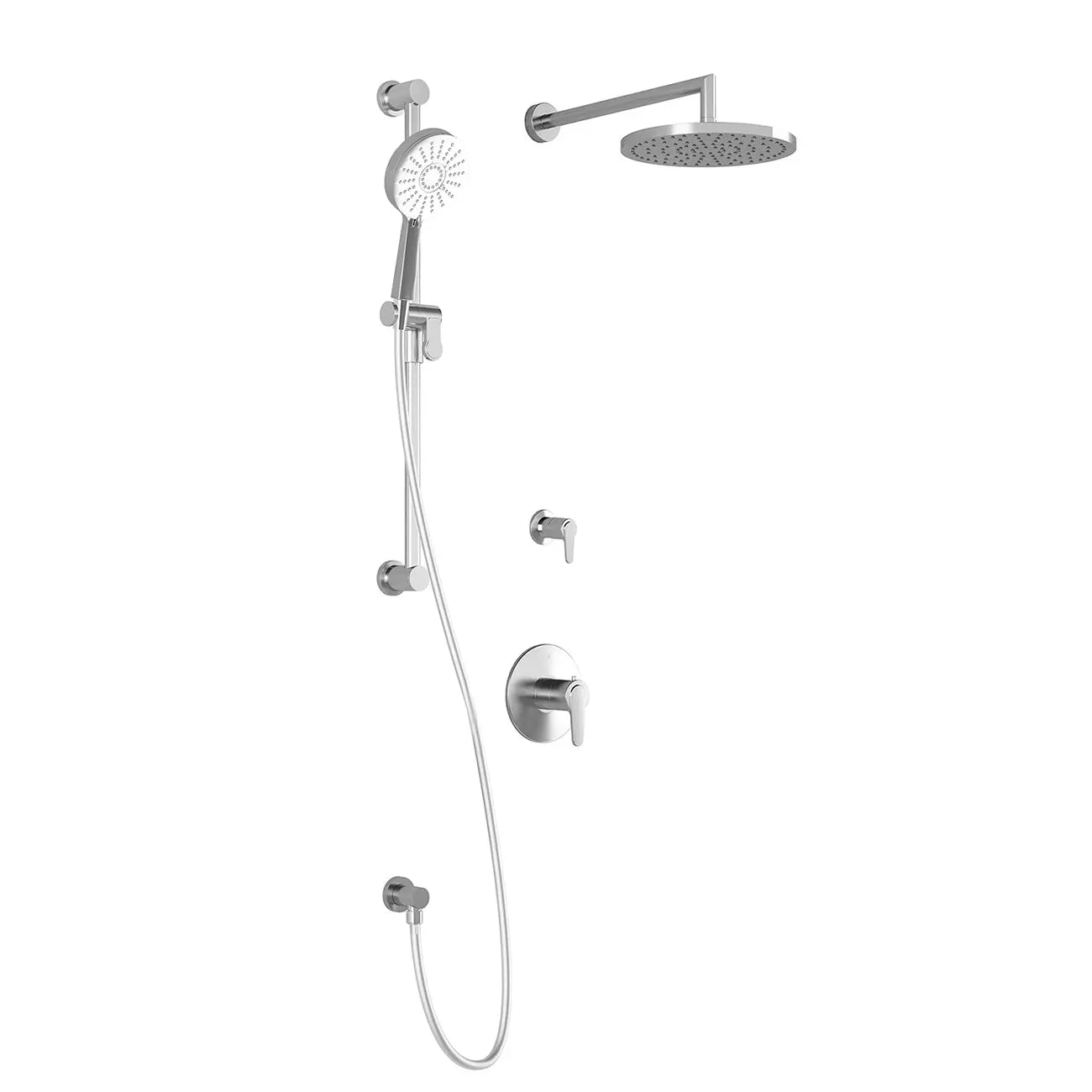 Kalia KONTOUR TD2 PLUS AQUATONIK T/P Shower Kit System with Wall Arm and 10" Round Rain Shower Head- Chrome Kalia