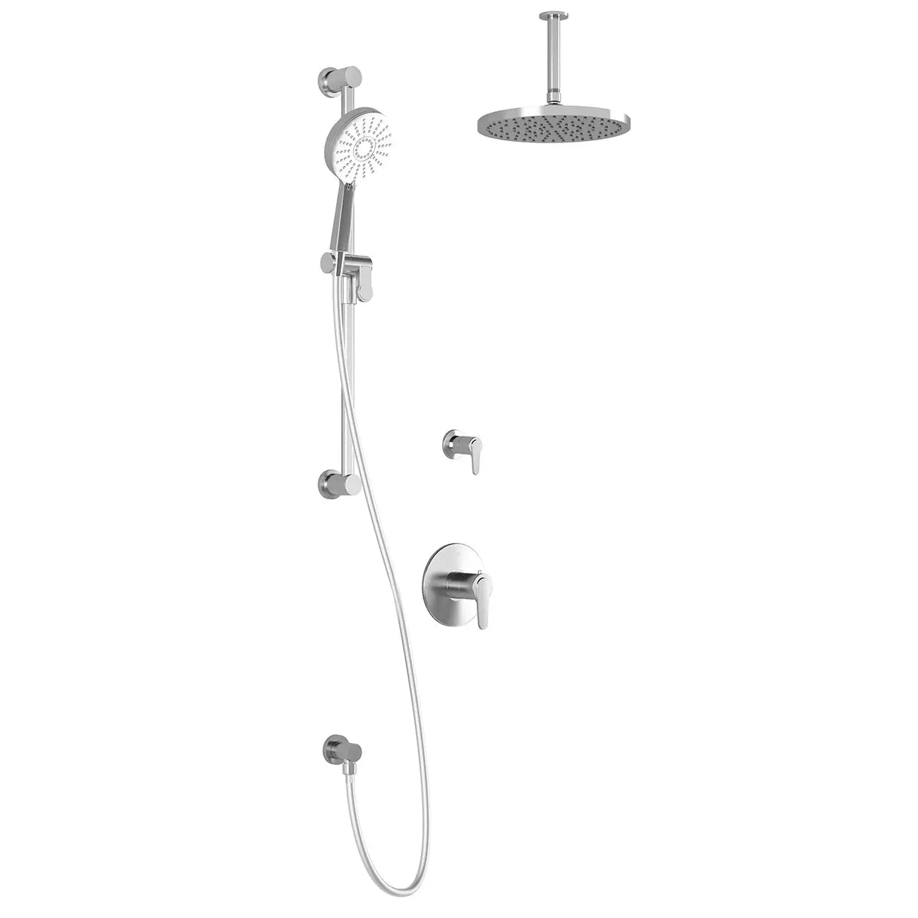Kalia KONTOUR TD2 PLUS AQUATONIK T/P Shower Kit System with Vertical Ceiling Arm and 10" Round Rain Shower Head- Chrome Kalia