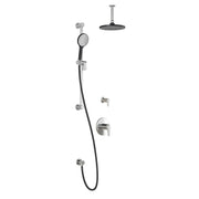 Kalia KONTOUR TD2 (Valves Not Included) AQUATONIK T/P Shower System with Vertical Ceiling Arm -Black/Chrome Kalia