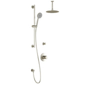 Kalia CITÉ TD2 AQUATONIK T/P Shower Kit System with Vertical Ceiling Arm and 9" Round Rain Shower Head- Brushed Nickel PVD Kalia