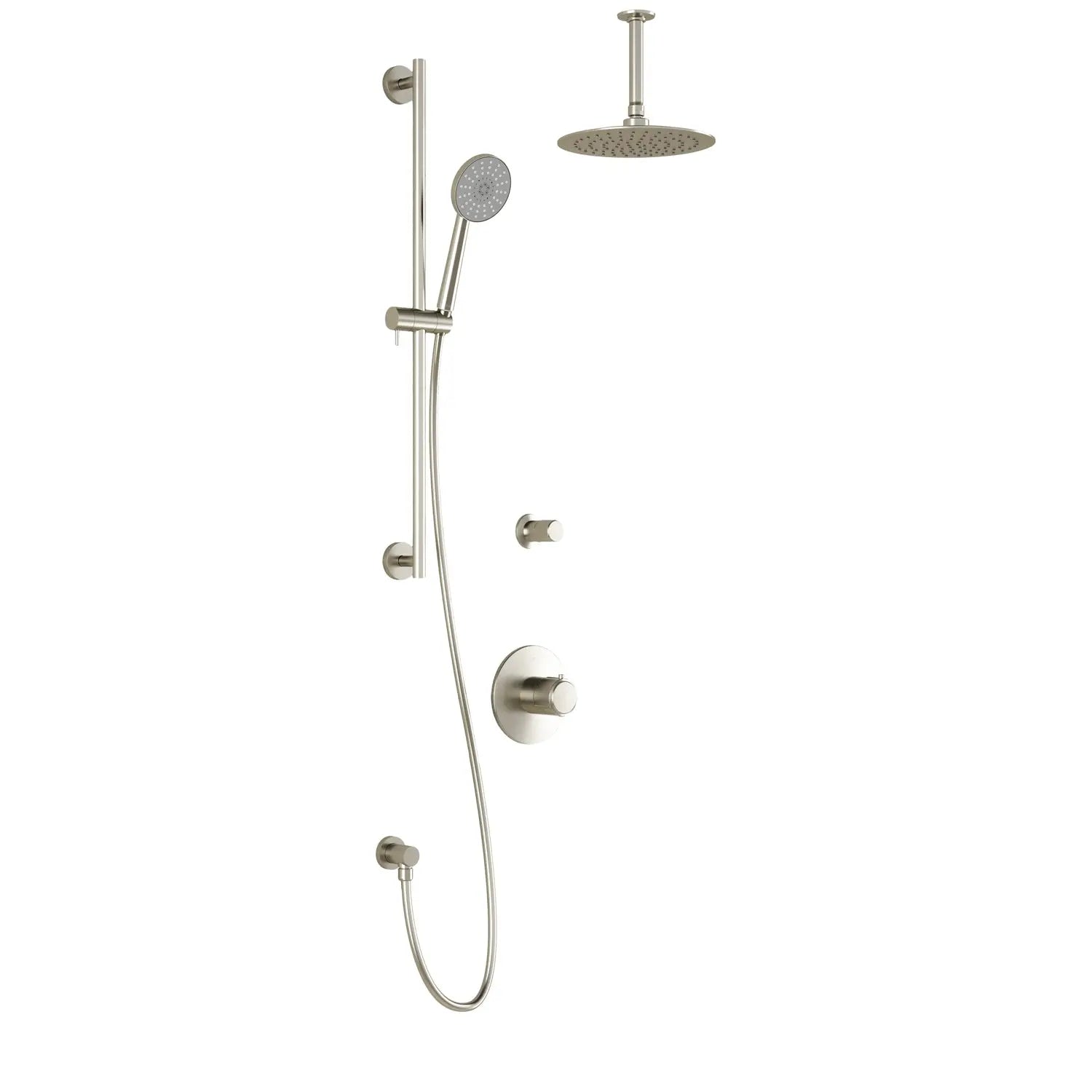 Kalia CITÉ TD2 (Valves Not Included) AQUATONIK T/P Shower System with Vertical Ceiling Arm- Brushed Nickel PVD Kalia