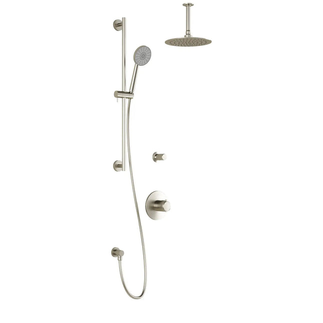 Kalia CITÉ TD2 (Valves Not Included) AQUATONIK T/P Shower System with Vertical Ceiling Arm- Brushed Nickel PVD Kalia